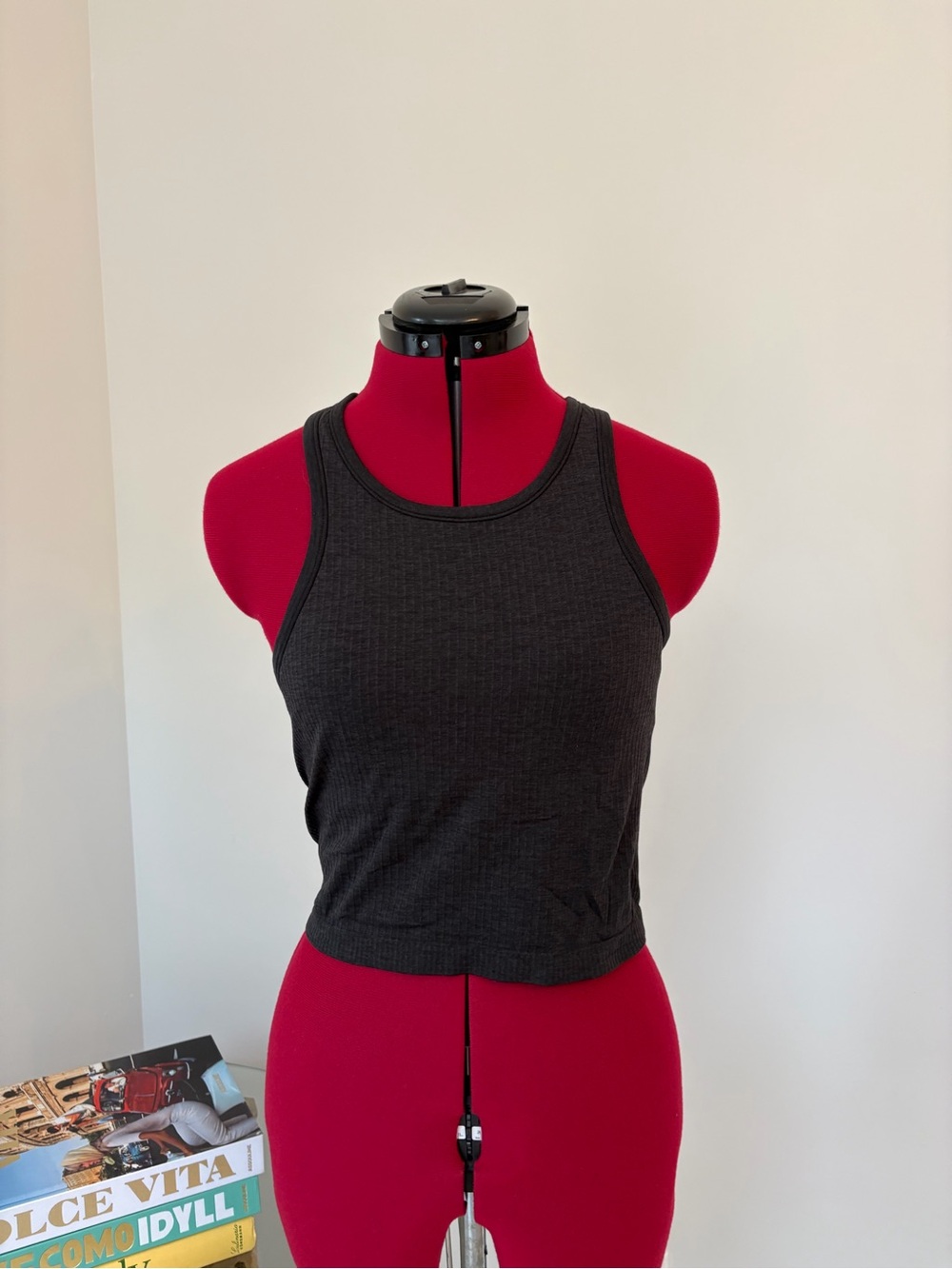 lululemon athletica Charcoal Ribbed Crop Tank
